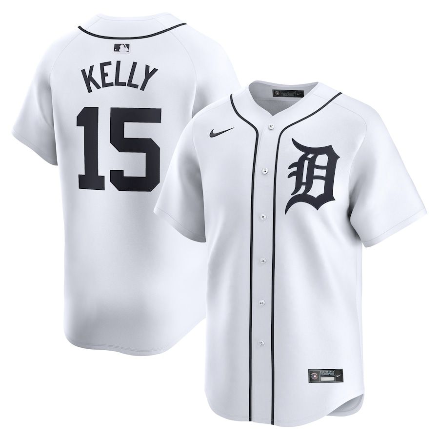 Men Detroit Tigers #15 Carson Kelly Nike White Home Limited Player MLB Jersey->detroit tigers->MLB Jersey